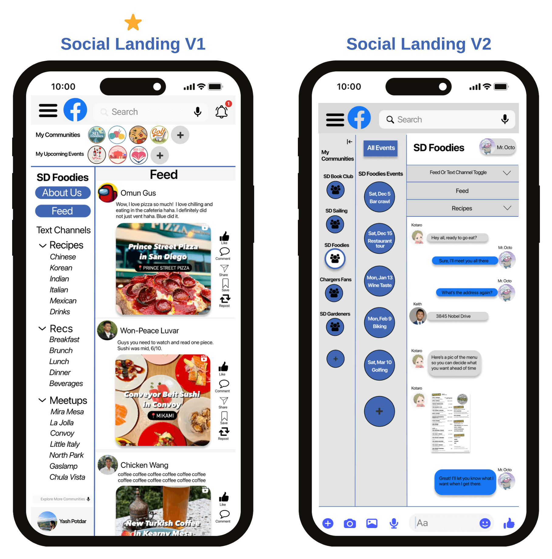 High-Fidelity Prototype of Social Landing
